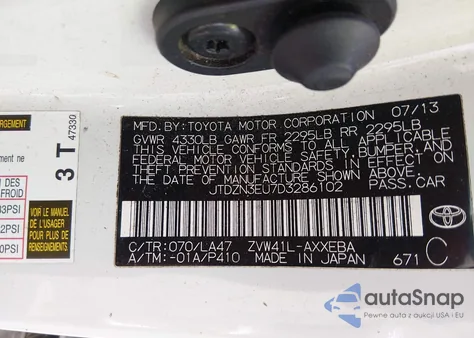 2013 Toyota Prius V Five from USA, damaged, VIN JTDZN3EU7D3286102